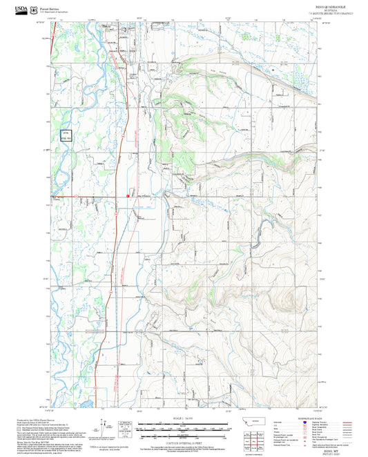 2025 Forest Service Topo Map of Bing Montana
