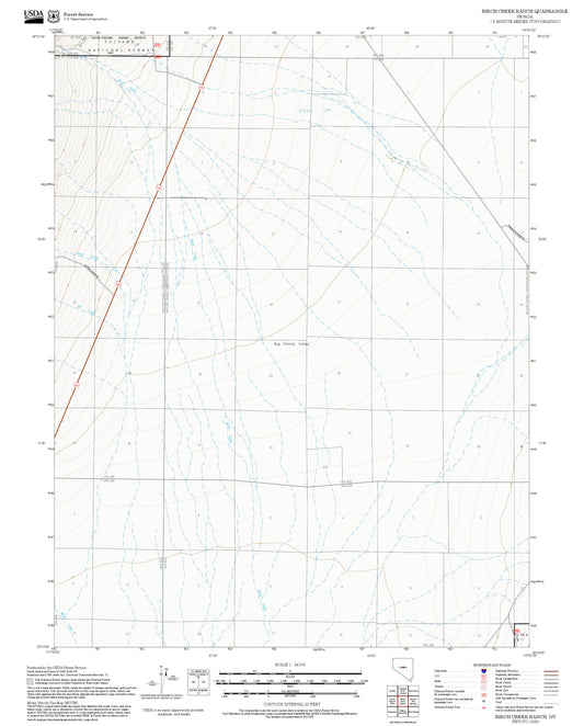 2025 Forest Service Topo Map of Birch Creek Ranch Nevada