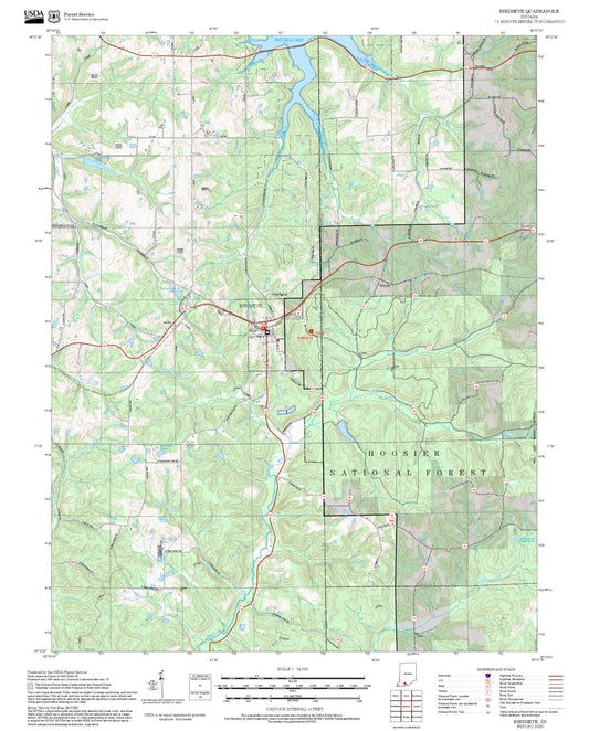2025 Forest Service Topo Map of Birdseye Indiana