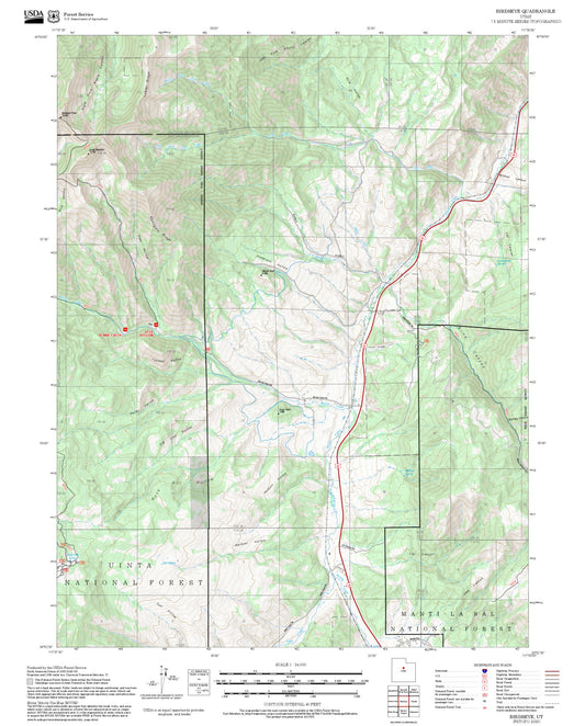 2025 Forest Service Topo Map of Birdseye Utah