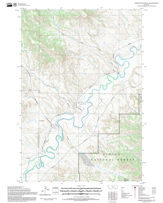 2025 Forest Service Topo Map of Birney Day School Montana