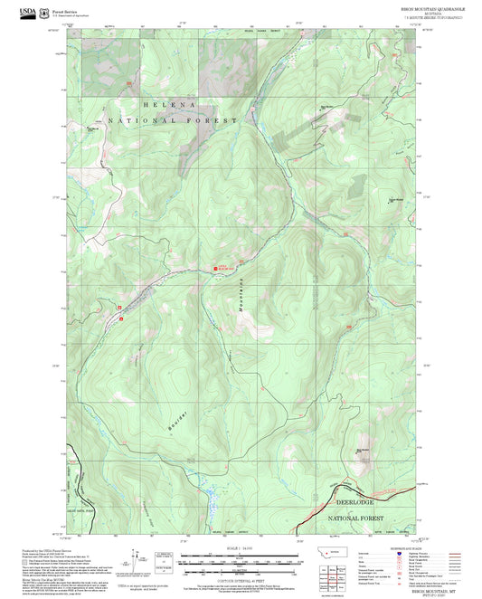 2025 Forest Service Topo Map of Bison Mountain Montana