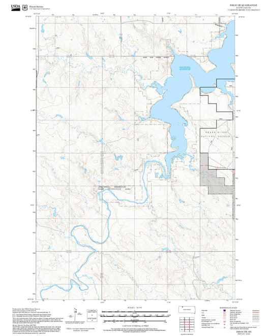 2025 Forest Service Topo Map of Bison NE South Dakota