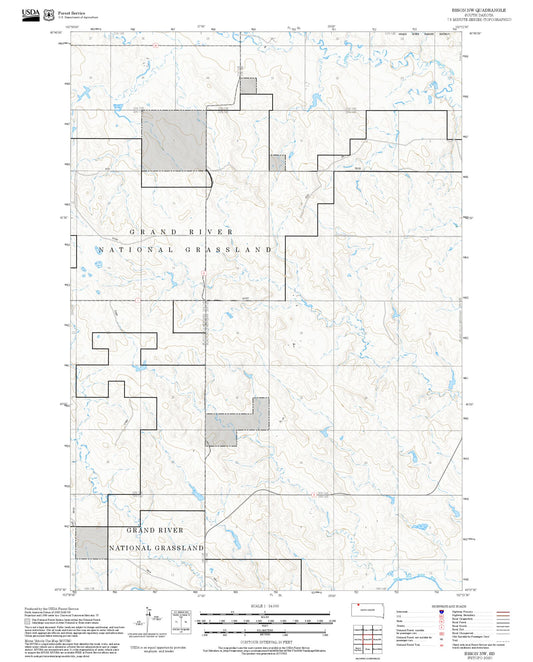 2025 Forest Service Topo Map of Bison NW South Dakota