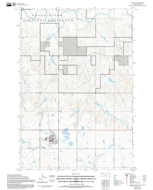 2025 Forest Service Topo Map of Bison South Dakota