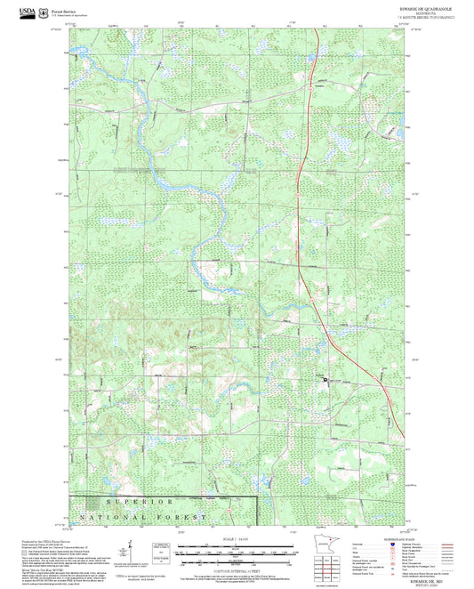 2025 Forest Service Topo Map of Biwabik NE Minnesota