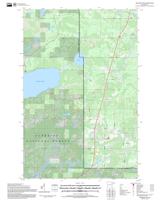 2025 Forest Service Topo Map of Biwabik NW Minnesota