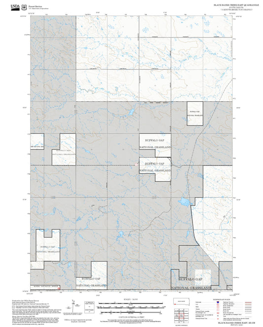 2025 Forest Service Topo Map of Black Banks Creek East South Dakota