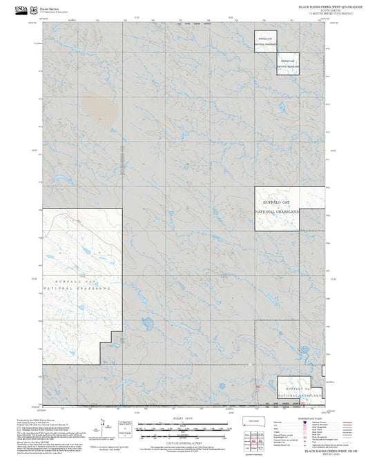 2025 Forest Service Topo Map of Black Banks Creek West South Dakota