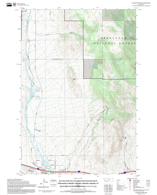 2025 Forest Service Topo Map of Black Butte Montana