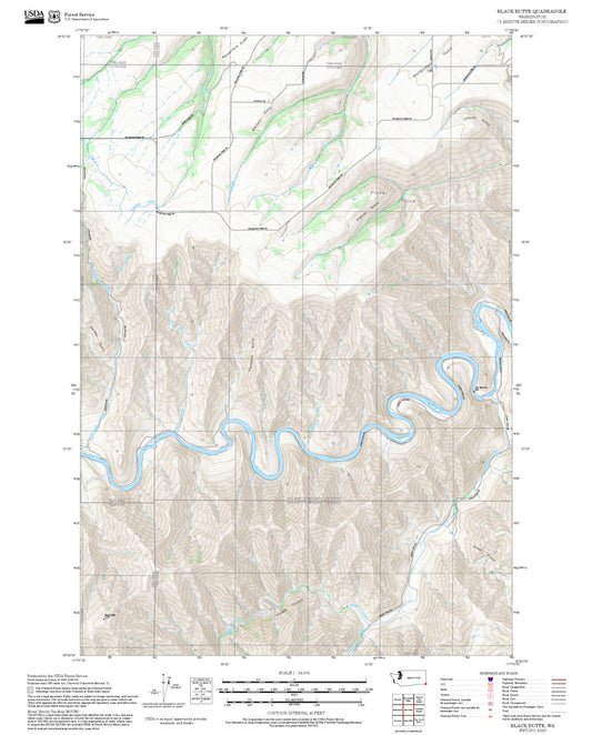 2025 Forest Service Topo Map of Black Butte Washington