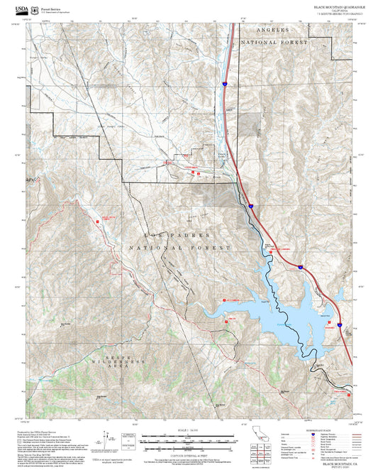 2025 Forest Service Topo Map of Black Mountain California