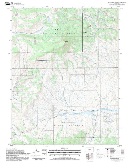2025 Forest Service Topo Map of Black Mountain Colorado