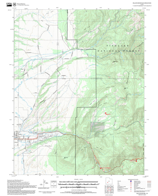 2025 Forest Service Topo Map of Black Ridge Utah