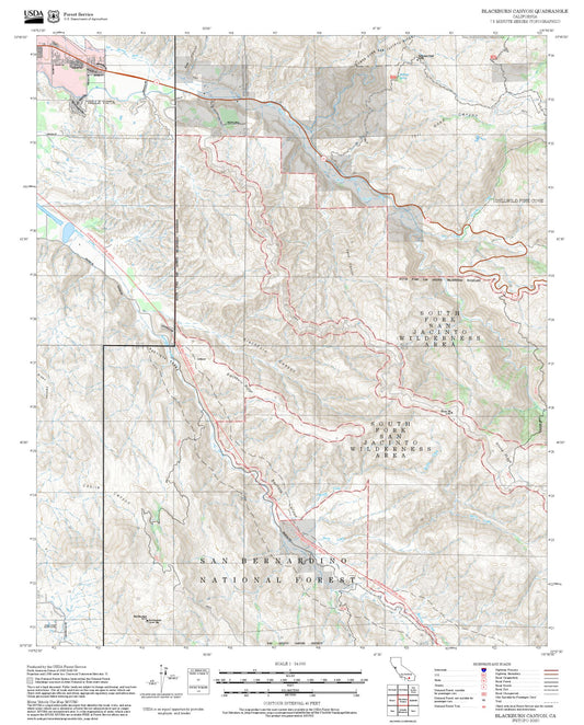 2025 Forest Service Topo Map of Blackburn Canyon California