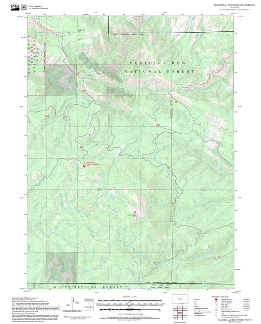 2025 Forest Service Topo Map of Blackhall Mountain Wyoming