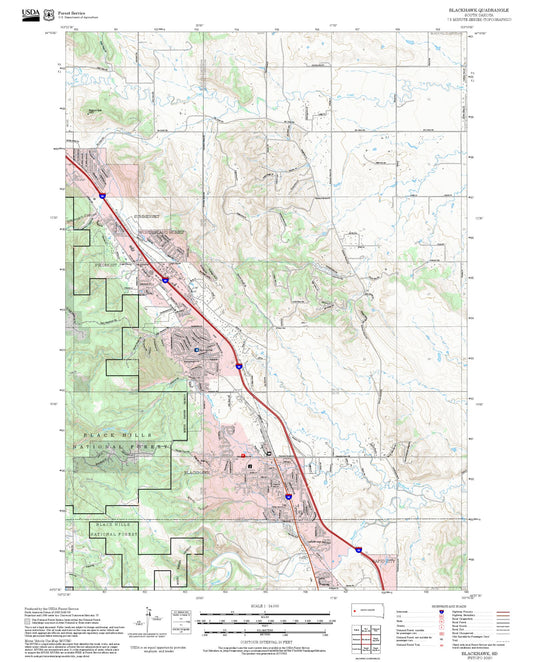 2025 Forest Service Topo Map of Blackhawk South Dakota
