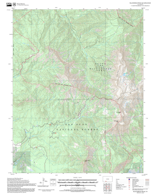 2025 Forest Service Topo Map of Blackhead Peak Colorado