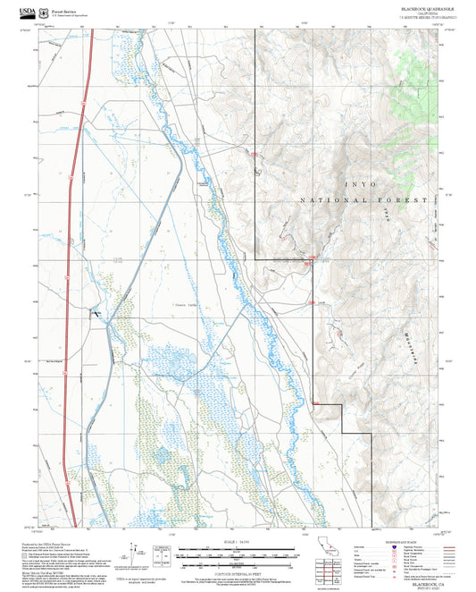 2025 Forest Service Topo Map of Blackrock California