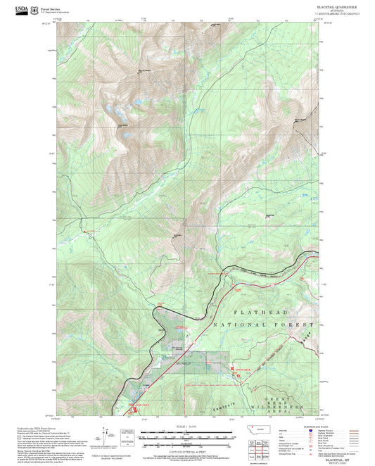 2025 Forest Service Topo Map of Blacktail Montana