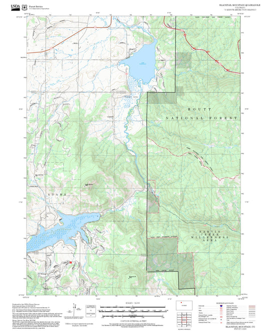 2025 Forest Service Topo Map of Blacktail Mountain Colorado