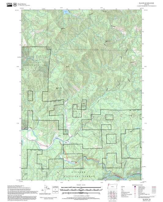 2025 Forest Service Topo Map of Blaine Oregon