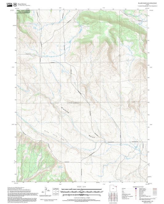 2025 Forest Service Topo Map of Blair Basin Utah