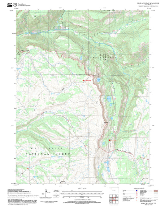 2025 Forest Service Topo Map of Blair Mountain Colorado