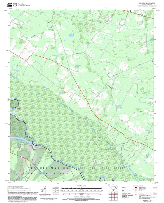 2025 Forest Service Topo Map of Blakely South Carolina
