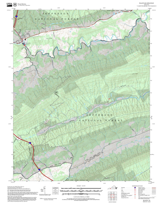 2025 Forest Service Topo Map of Bland Virginia