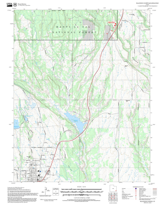 2025 Forest Service Topo Map of Blanding North Utah