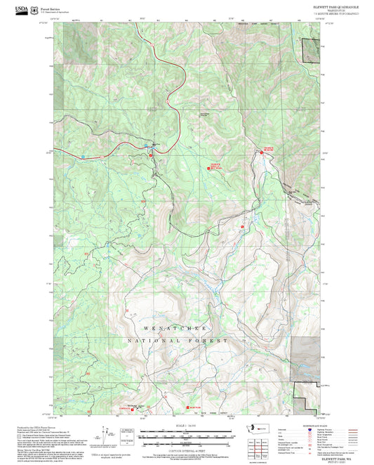 2025 Forest Service Topo Map of Blewett Pass Washington