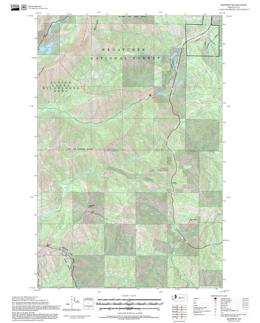 2025 Forest Service Topo Map of Blewett Washington