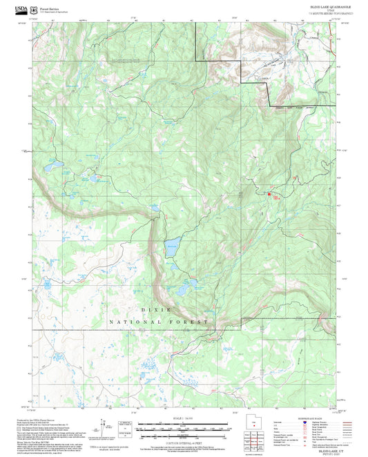 2025 Forest Service Topo Map of Blind Lake Utah