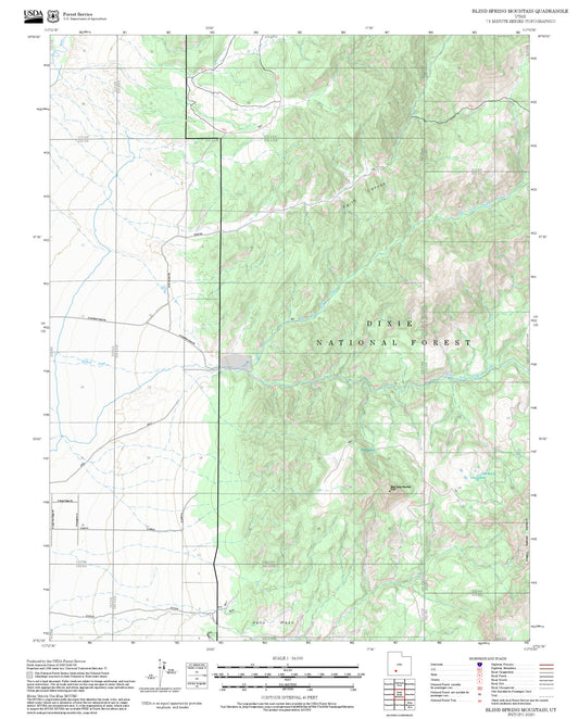 2025 Forest Service Topo Map of Blind Spring Mountain Utah