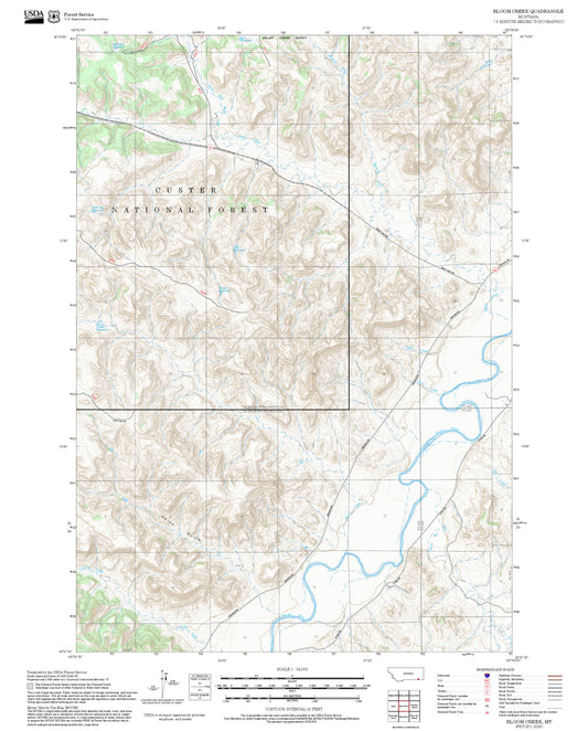 2025 Forest Service Topo Map of Bloom Creek Montana