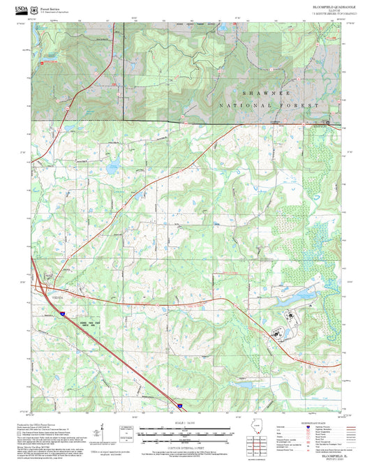 2025 Forest Service Topo Map of Bloomfield Illinois