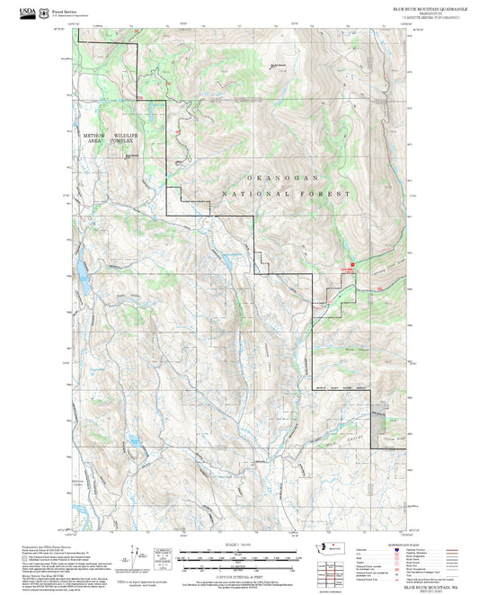 2025 Forest Service Topo Map of Blue Buck Mountain Washington