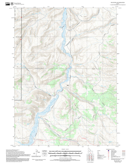 2025 Forest Service Topo Map of Blue Hill Idaho
