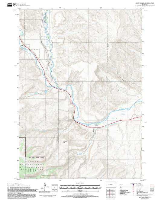 2025 Forest Service Topo Map of Blue Holes Wyoming