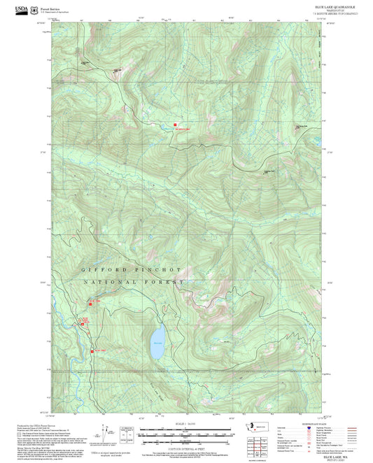2025 Forest Service Topo Map of Blue Lake Washington