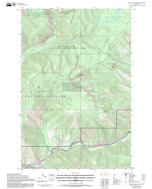 2025 Forest Service Topo Map of Blue Point Montana