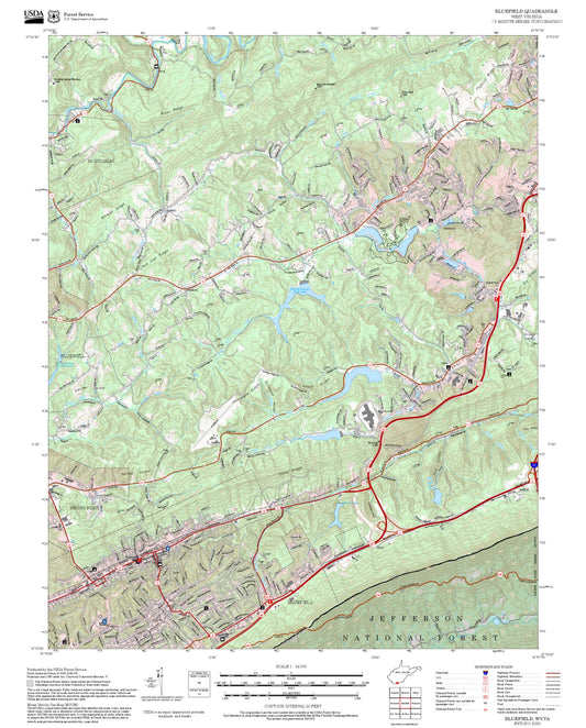 2025 Forest Service Topo Map of Bluefield West Virginia