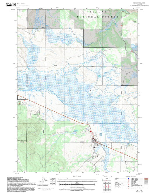 2025 Forest Service Topo Map of Bly Oregon