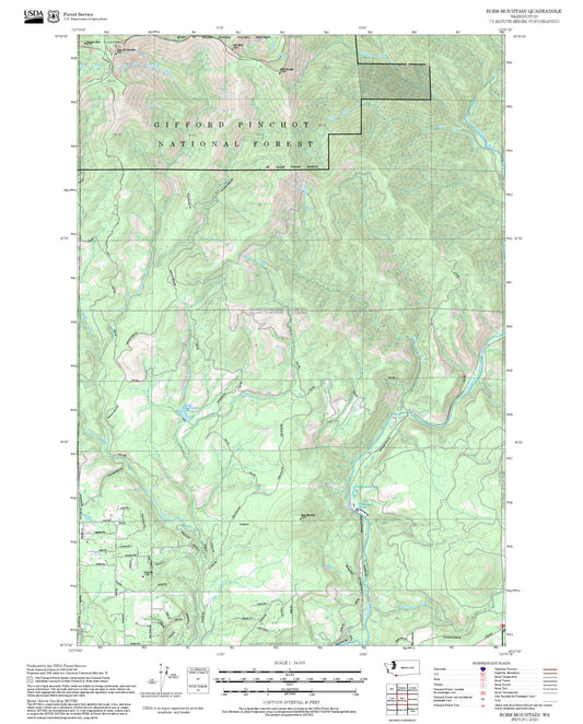 2025 Forest Service Topo Map of Bobs Mountain Washington