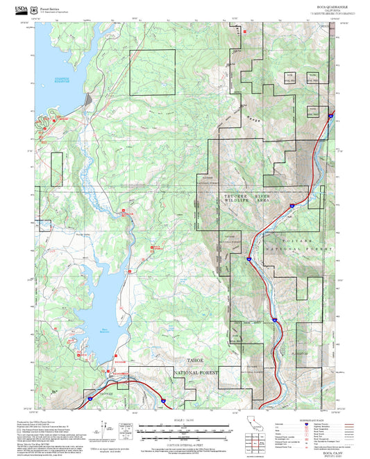2025 Forest Service Topo Map of Boca California