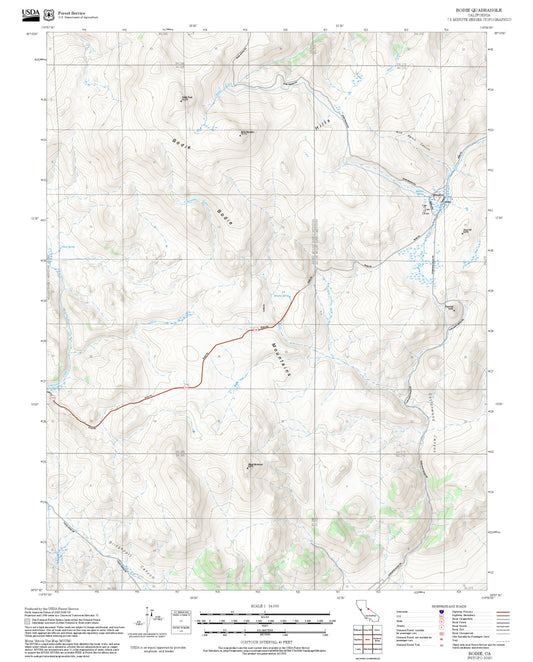 2025 Forest Service Topo Map of Bodie California