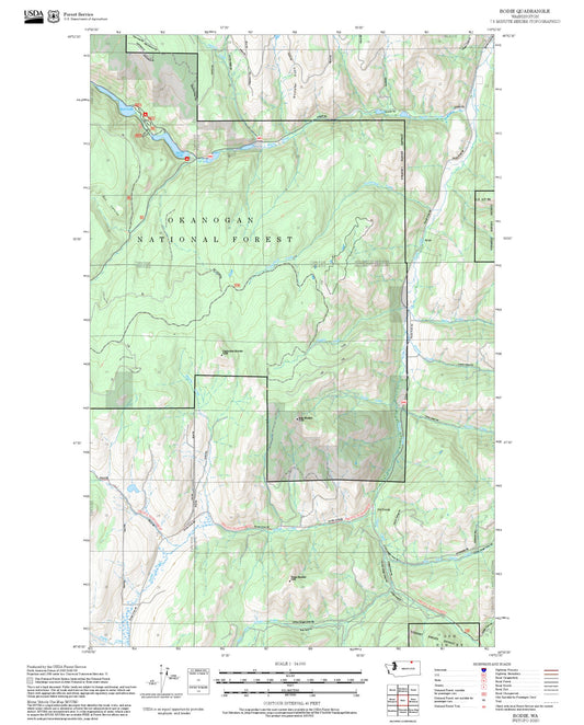 2025 Forest Service Topo Map of Bodie Washington