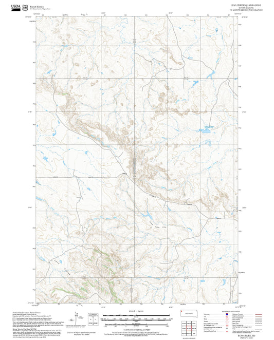 2025 Forest Service Topo Map of Bog Creek South Dakota