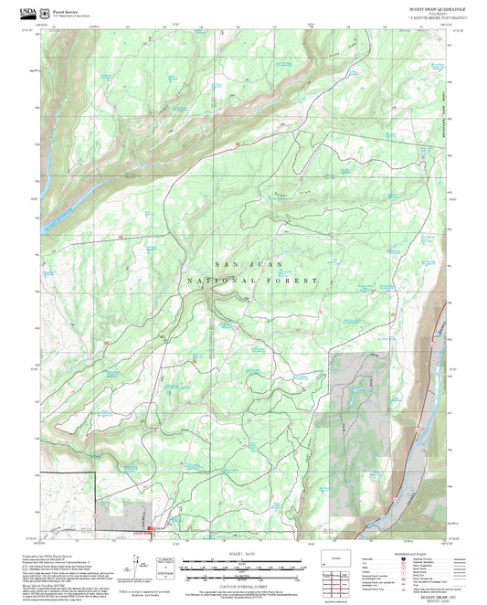 2025 Forest Service Topo Map of Boggy Draw Colorado